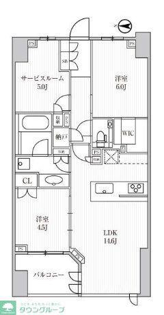 ディームス方南町(1SLDK/4階)の間取り写真