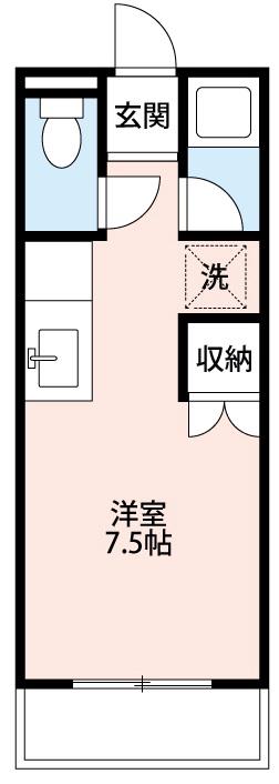 ハイツM(ワンルーム/3階)の間取り写真