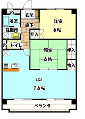 第5田中ビル(2LDK/1階)の間取り写真