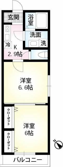 メゾン ラ テール(2K/2階)の間取り写真
