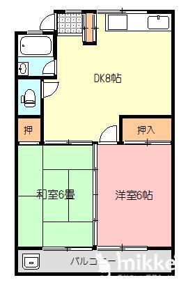 アピカサンハイツ(2DK/3階)の間取り写真