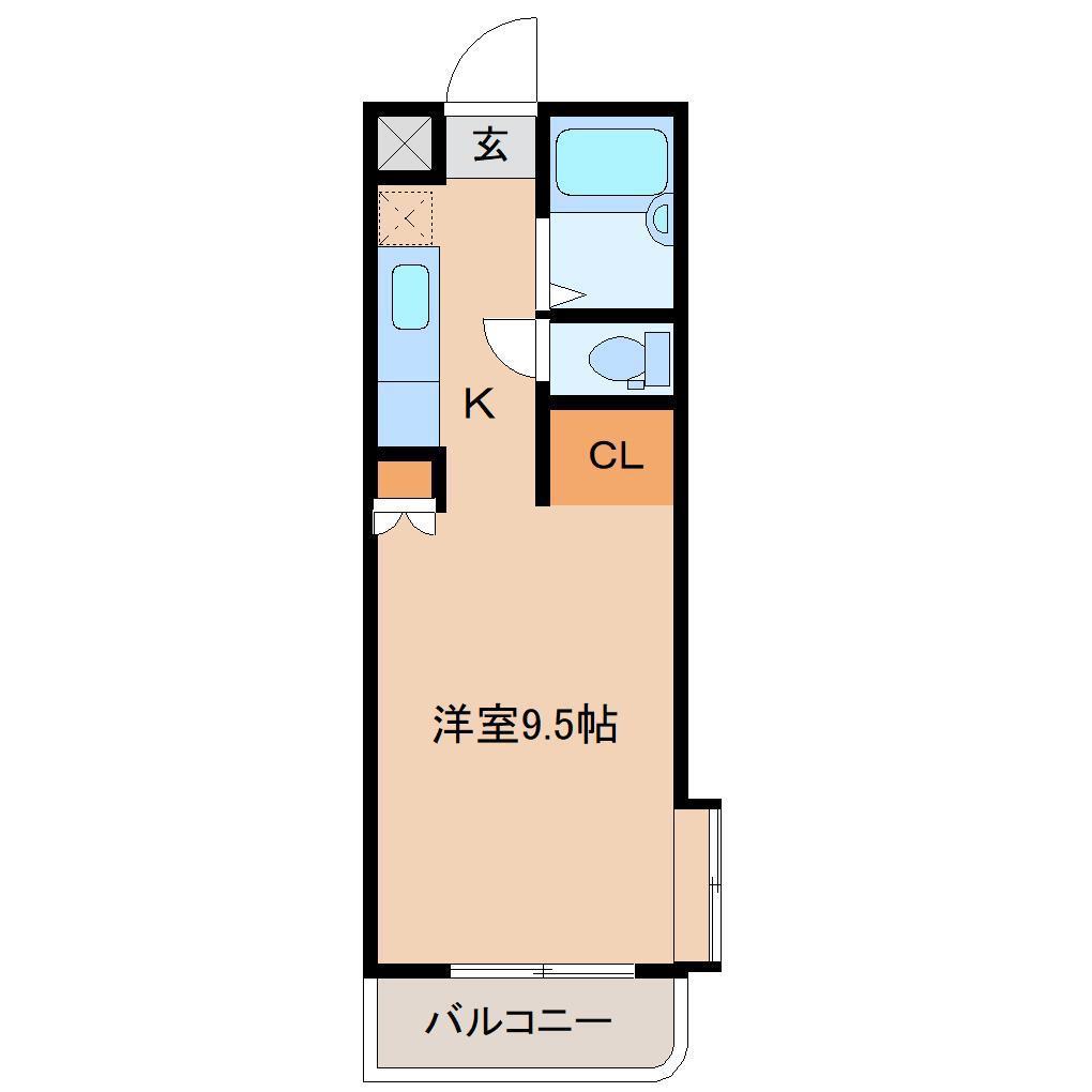 オクトワール宮崎西弐番館(ワンルーム/5階)の間取り写真