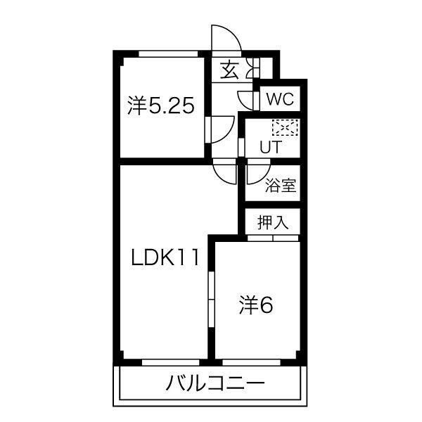 メゾン・MA(2LDK/1階)の間取り写真