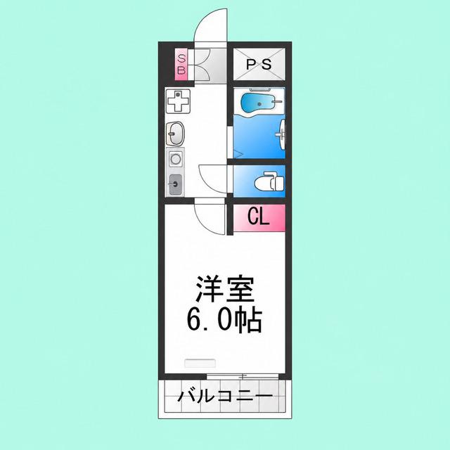 フリーディオ鳳東(1K/B1階)の間取り写真