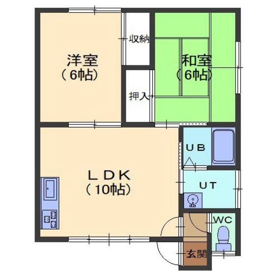 コーポラスJOY I(2LDK/1階)の間取り写真