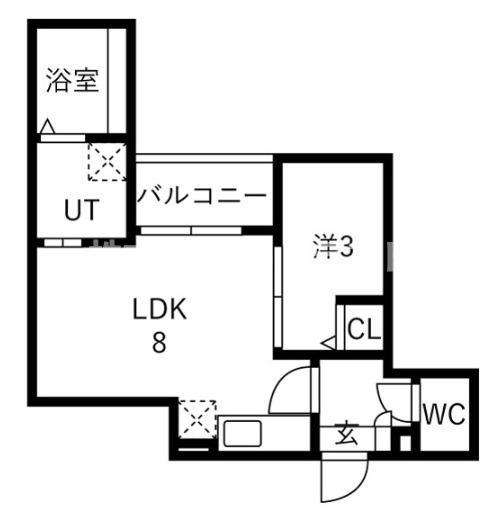 JACK MIYAHARAIII(1LDK/1階)の間取り写真