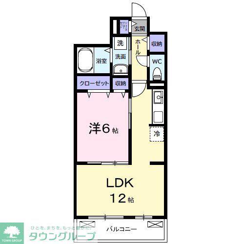 ルポン ボヌール(1LDK/2階)の間取り写真