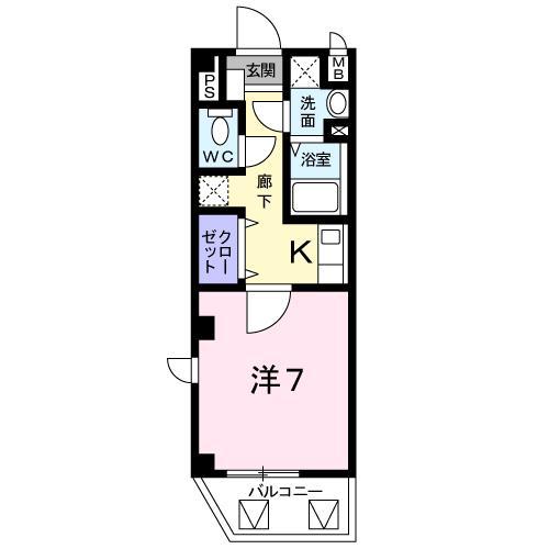 オルジュ本町II(1K/3階)の間取り写真