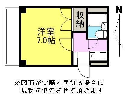 アベイユ福岡町パートI(1K/2階)の間取り写真