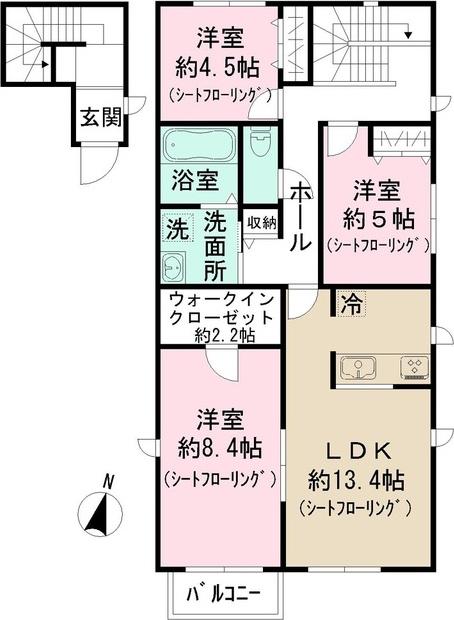 千川テラス エグゼ(3LDK/2階)の間取り写真