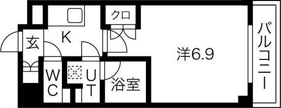エグゼ北大阪(1K/6階)の間取り写真