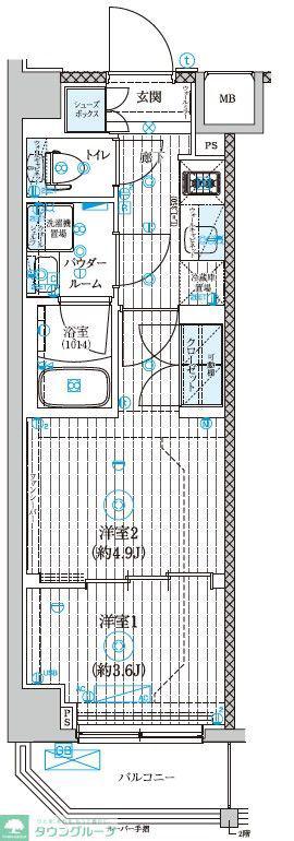 GENOVIA世田谷砧II(2K/2階)の間取り写真