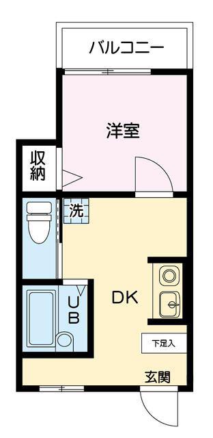パレス要町(1DK/1階)の間取り写真