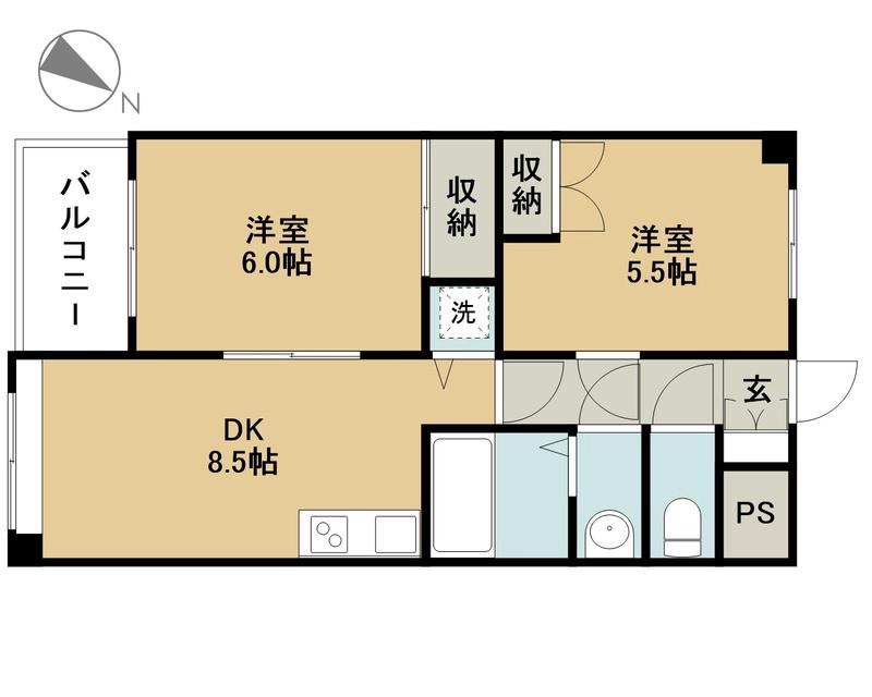 ホームズ目白台(2LDK/3階)の間取り写真