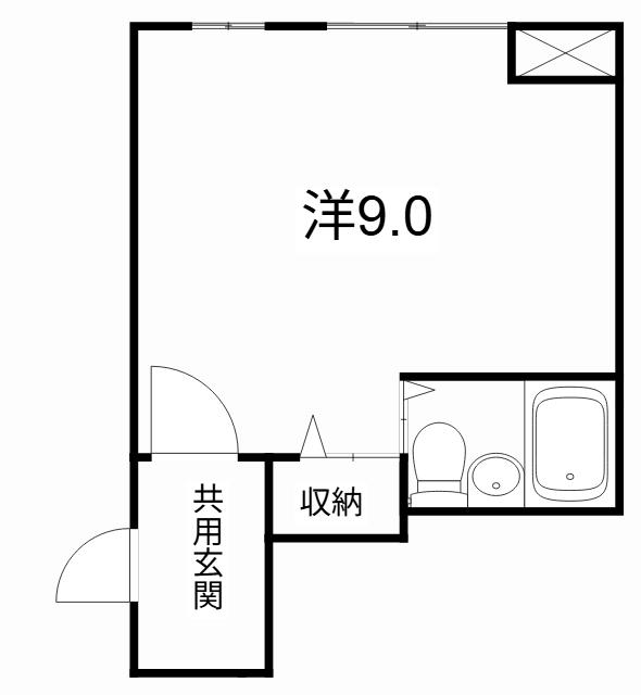 ガーデンハウス雅C・D(ワンルーム/2階)の間取り写真