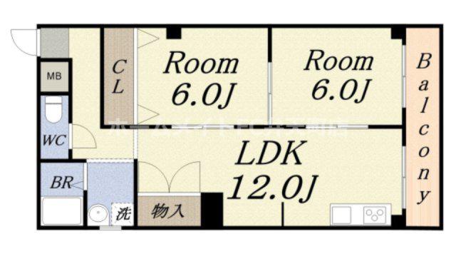 福池マンション(2LDK/3階)の間取り写真