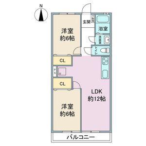 東名ビルディング(2LDK/5階)の間取り写真