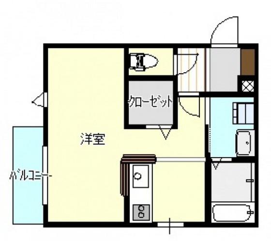 PALAIS広瀬北町(ワンルーム/1階)の間取り写真