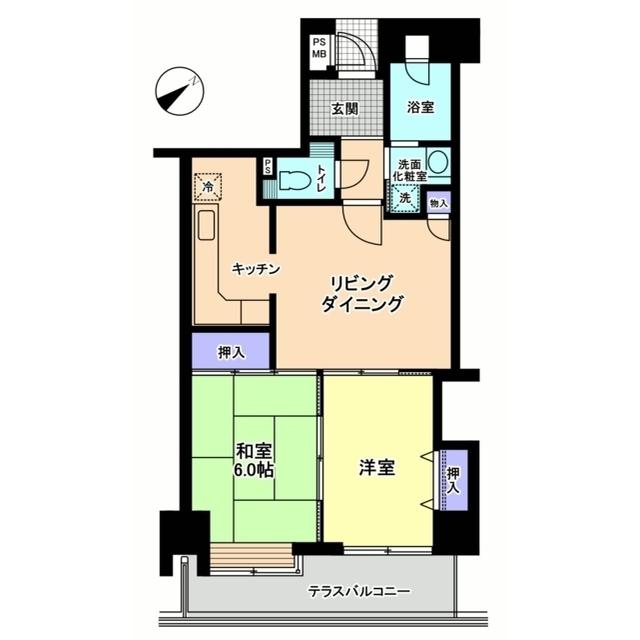 信開ドムス三社(2LDK/3階)の間取り写真