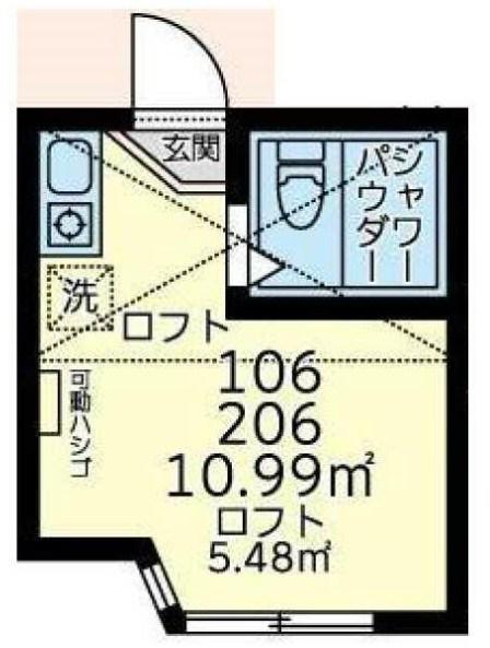 ユナイト小田ジャッキーリボルバー(ワンルーム/1階)の間取り写真