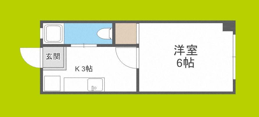 RIZEONE天神ノ森レジデンス(1K/4階)の間取り写真