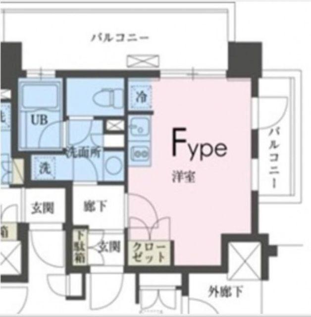 ガレリア東新宿(ワンルーム/9階)の間取り写真