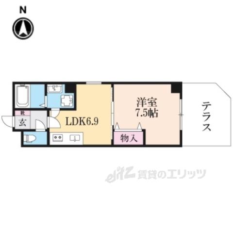 エスポワール(1DK/1階)の間取り写真