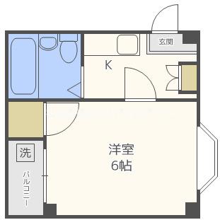 第二文の里ビル(1K/3階)の間取り写真