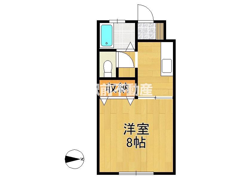 サンライズフジII(1K/1階)の間取り写真