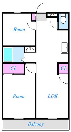 サンライズマンション(2LDK/3階)の間取り写真