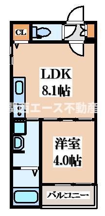 グラッドハイツ(1LDK/1階)の間取り写真