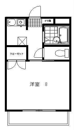 K・Iハイツ(1K/3階)の間取り写真