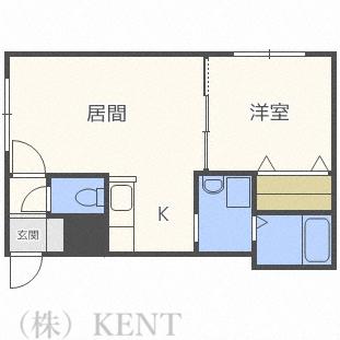REPLUSII(1LDK/1階)の間取り写真