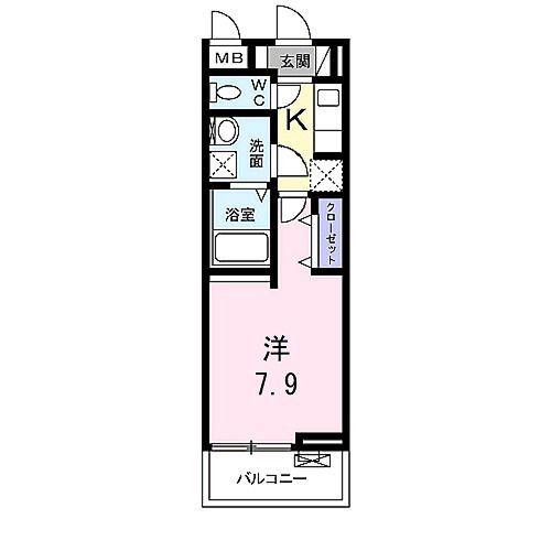 グリーンハイツ向日(1K/2階)の間取り写真