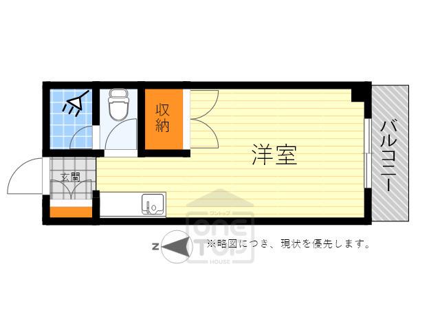 キャロル江坂(ワンルーム/5階)の間取り写真