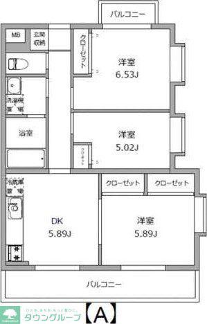 ルミエール香川(3DK/3階)の間取り写真
