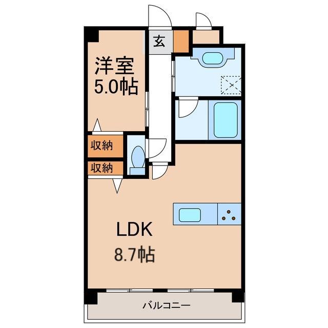 プリミエート(1LDK/2階)の間取り写真