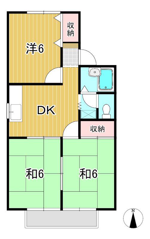ヴィラみかの原 A(3DK/2階)の間取り写真