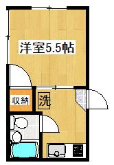 クレマチス(1K/1階)の間取り写真