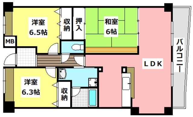 セレッソ(3LDK/3階)の間取り写真
