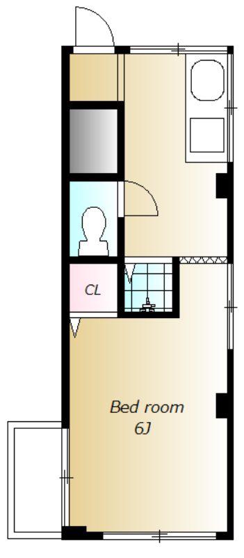鈴木マンション(1K/2階)の間取り写真