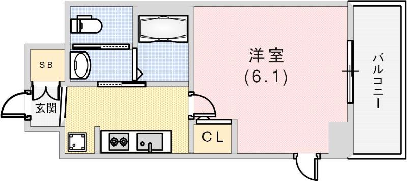 エステムコート神戸元町IIリザーヴ(1K/5階)の間取り写真