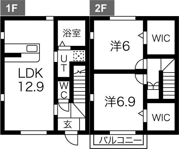クローバー(2LDK/1階)の間取り写真