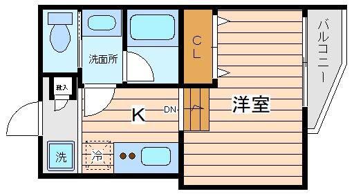 BRESTYLE NISHIYA(1K/2階)の間取り写真