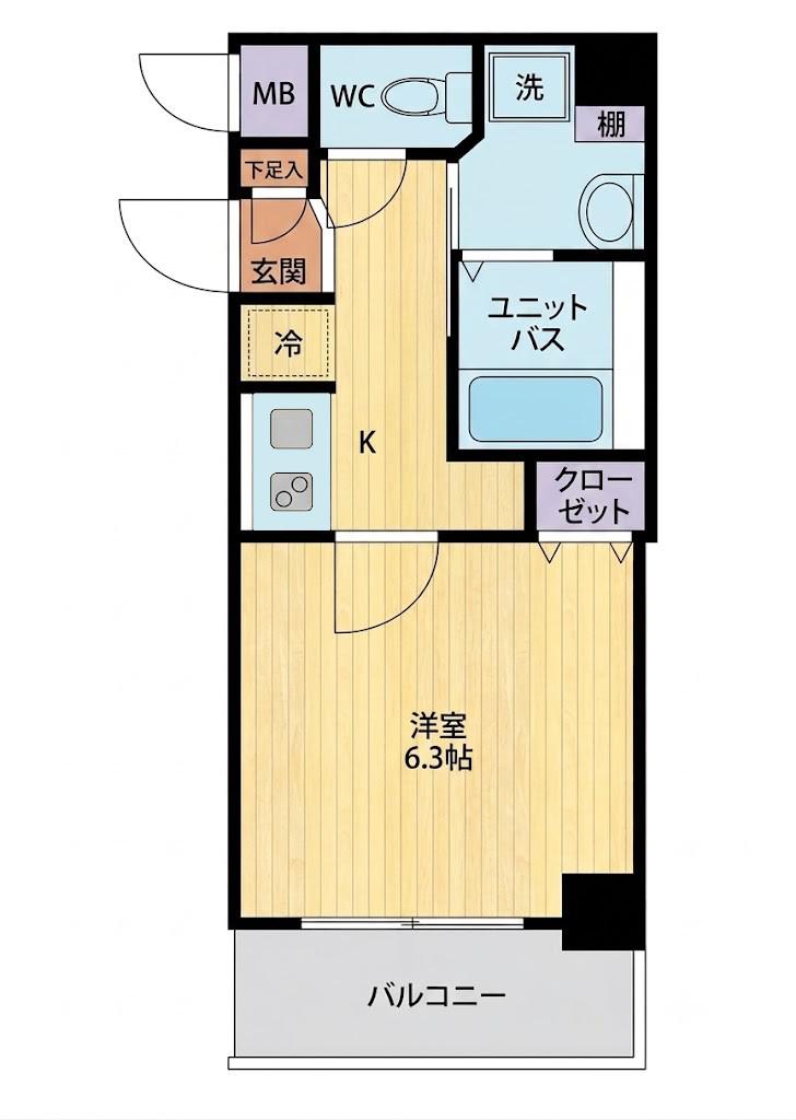 エスティライフ新大阪第2(1K/3階)の間取り写真