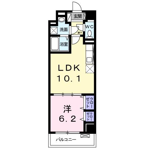 アイガー(1LDK/1階)の間取り写真