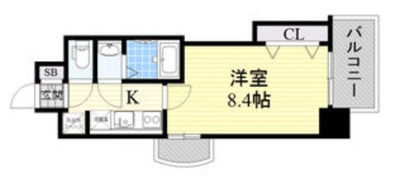 LUXE新大阪イーストI(1K/3階)の間取り写真