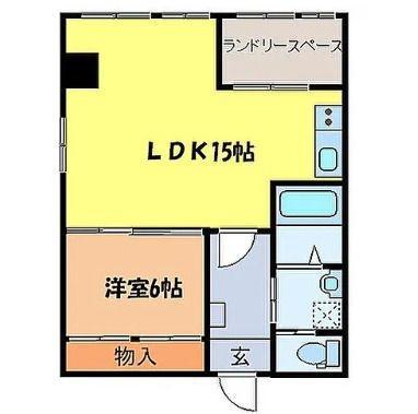 タワーサイドビル(1LDK/2階)の間取り写真