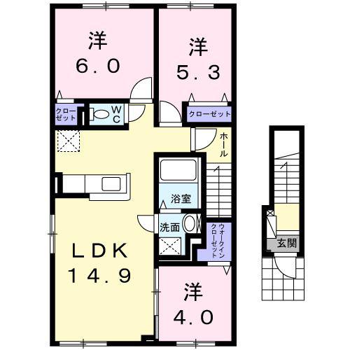 アリーズ(3LDK/2階)の間取り写真