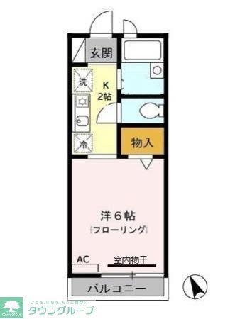 クレセント経堂(1K/1階)の間取り写真